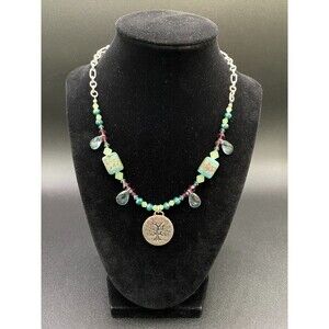 Tree of Life Necklace with Crystals & Glass Beads by Neanie-Bot - Free Shipping